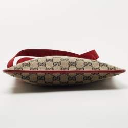 Gucci Beige/Red GG Canvas and Leather Messenger Bag