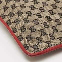 Gucci Beige/Red GG Canvas and Leather Messenger Bag