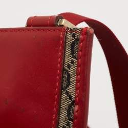 Gucci Beige/Red GG Canvas and Leather Messenger Bag