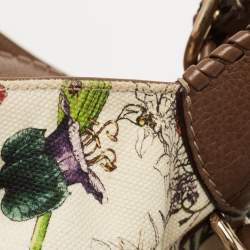 Pre Owned Gucci Multicolor Floral Print Canvas and Leather Medium New Jackie Hobo