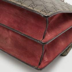 Pre Owned Gucci Beige/Maroon GG Supreme Blooms Print Canvas and Suede Medium Dionysus Shoulder Bag