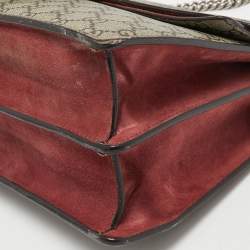 Pre Owned Gucci Beige/Maroon GG Supreme Blooms Print Canvas and Suede Medium Dionysus Shoulder Bag