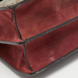 Pre Owned Gucci Beige/Maroon GG Supreme Blooms Print Canvas and Suede Medium Dionysus Shoulder Bag