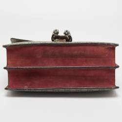 Pre Owned Gucci Beige/Maroon GG Supreme Blooms Print Canvas and Suede Medium Dionysus Shoulder Bag