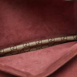 Pre Owned Gucci Beige/Maroon GG Supreme Blooms Print Canvas and Suede Medium Dionysus Shoulder Bag