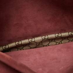 Pre Owned Gucci Beige/Maroon GG Supreme Blooms Print Canvas and Suede Medium Dionysus Shoulder Bag