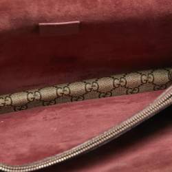 Pre Owned Gucci Beige/Maroon GG Supreme Blooms Print Canvas and Suede Medium Dionysus Shoulder Bag