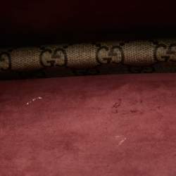 Pre Owned Gucci Beige/Maroon GG Supreme Blooms Print Canvas and Suede Medium Dionysus Shoulder Bag