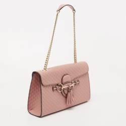 Gucci Pink Microguccissima Leather Medium Emily Shoulder Bag
