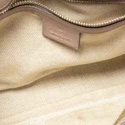 Pre Owned Gucci Beige Patent Leather Soho Flap Shoulder Bag