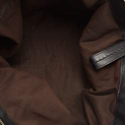 Pre Owned Gucci Beige/Black GG Canvas and Leather Medium Sukey Hobo