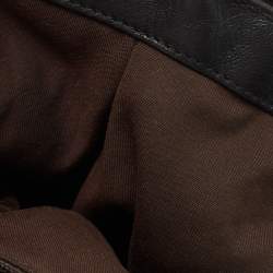 Pre Owned Gucci Beige/Black GG Canvas and Leather Medium Sukey Hobo