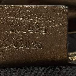 Pre Owned Gucci Olive Green Leather Small Hysteria Hobo