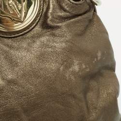 Pre Owned Gucci Olive Green Leather Small Hysteria Hobo