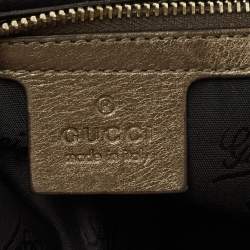 Pre Owned Gucci Olive Green Leather Small Hysteria Hobo