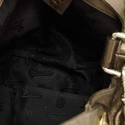 Pre Owned Gucci Olive Green Leather Small Hysteria Hobo