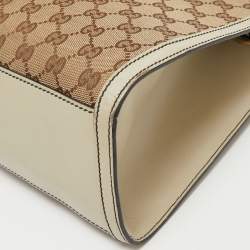 Gucci Beige GG Canvas and Leather Large Emily Chain Shoulder Bag