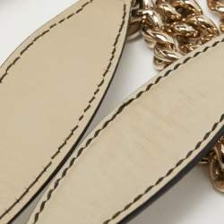 Gucci Beige GG Canvas and Leather Large Emily Chain Shoulder Bag