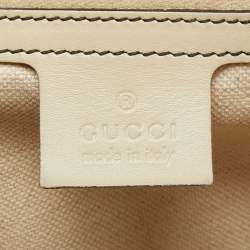 Gucci Beige GG Canvas and Leather Large Emily Chain Shoulder Bag