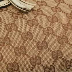 Gucci Beige GG Canvas and Leather Large Emily Chain Shoulder Bag