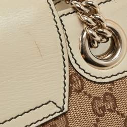 Gucci Beige GG Canvas and Leather Large Emily Chain Shoulder Bag
