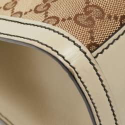 Gucci Beige GG Canvas and Leather Large Emily Chain Shoulder Bag