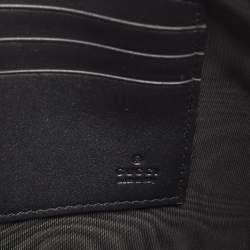 Pre Owned Gucci Black/Gold Leather Guccy Zip Wristlet Pouch