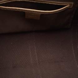 Pre Owned Gucci Gold/Beige GG Crystal Canvas and Leather Medium Joy Shoulder Bag