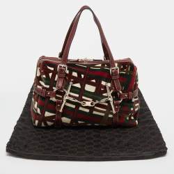 Pre Owned حقيبة بوسطن غوتشي الذكرى الخامسة والثمانون جلد غوتشيسيما أحمر متوسطة