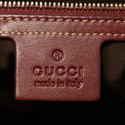 Pre Owned حقيبة بوسطن غوتشي الذكرى الخامسة والثمانون جلد غوتشيسيما أحمر متوسطة