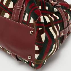 Pre Owned حقيبة بوسطن غوتشي الذكرى الخامسة والثمانون جلد غوتشيسيما أحمر متوسطة