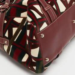 Pre Owned حقيبة بوسطن غوتشي الذكرى الخامسة والثمانون جلد غوتشيسيما أحمر متوسطة