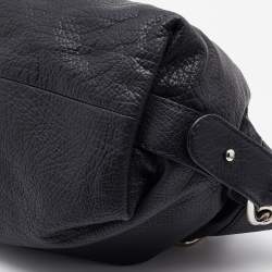 Pre Owned Gucci Black Leather Braided Handle Satchel