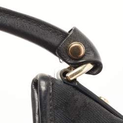 Pre Owned Gucci Black GG Canvas and Leather Abbey D-Ring Hobo