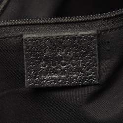 Pre Owned Gucci Black GG Canvas and Leather Abbey D-Ring Hobo