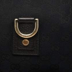 Pre Owned Gucci Black GG Canvas and Leather Abbey D-Ring Hobo