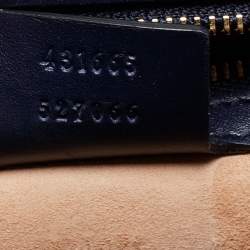 Pre Owned Gucci Blue Leather Medium Sylvie Top Handle Bag