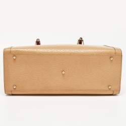 Pre Owned Gucci Tan Leather Medium Diana Tote