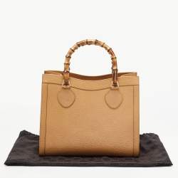 Pre Owned Gucci Tan Leather Medium Diana Tote