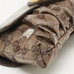 Pre Owned Gucci Beige GG Crystal Canvas Babouska Heart Chain Clutch