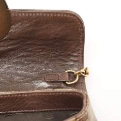 Pre Owned Gucci Beige GG Crystal Canvas Babouska Heart Chain Clutch