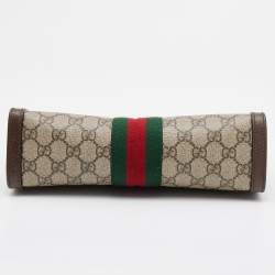 Pre Owned Gucci Beige/Brown GG Supreme Canvas Ophidia Shoulder Bag