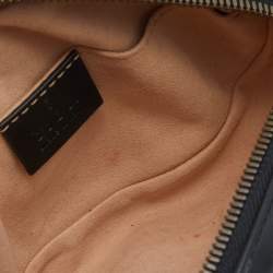 Pre Owned Gucci Black Matelassé Leather GG Marmont Belt Bag