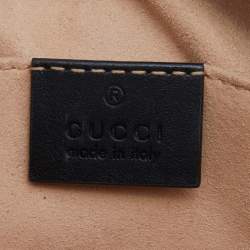 Pre Owned Gucci Black Matelassé Leather GG Marmont Belt Bag