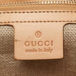 Pre Owned Gucci Multicolor Floral Print Canvas and Leather Peggy Bamboo Handle Hobo