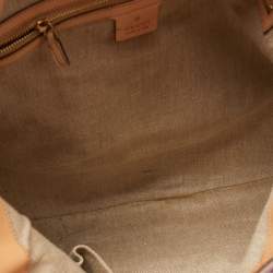 Pre Owned Gucci Multicolor Floral Print Canvas and Leather Peggy Bamboo Handle Hobo