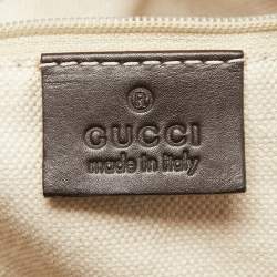 Pre Owned Gucci Beige/Ebony GG Canvas Medium Sukey Tote