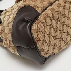 Pre Owned Gucci Beige/Ebony GG Canvas Medium Sukey Tote