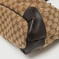 Pre Owned Gucci Beige/Ebony GG Canvas Medium Sukey Tote