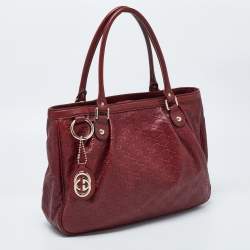 Pre Owned Gucci Red Guccissima Leather Sukey Tote